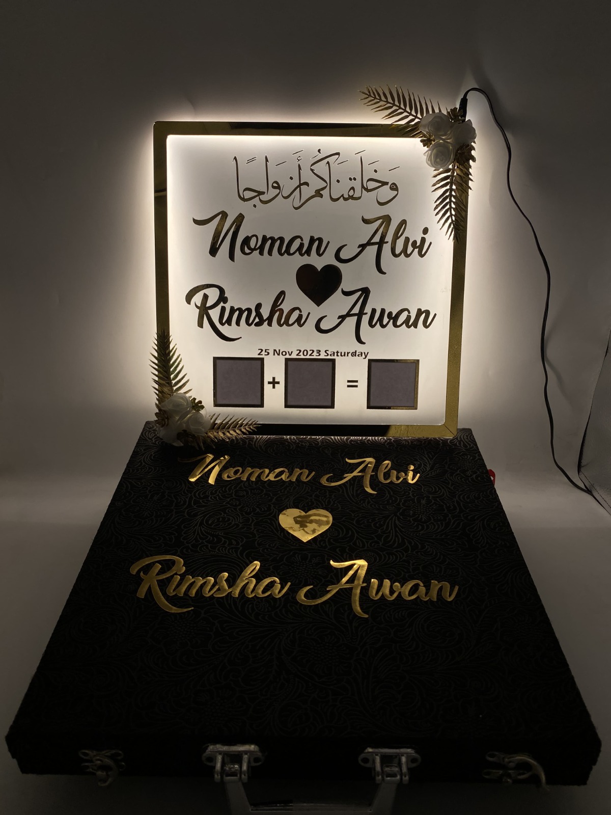 Nikah Neon Flora Thumb Impression Frame/Board with Box – The Nuksh